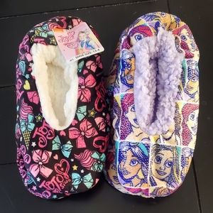 New Jojo Siwa & Disney Princess Girls Size 13-4 Fuzzy Babba Slipper Socks
